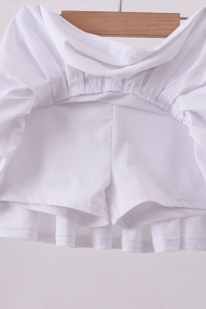 White Pleated Skort