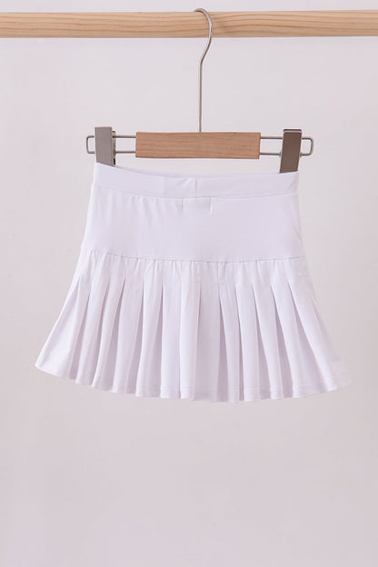 White Pleated Skort