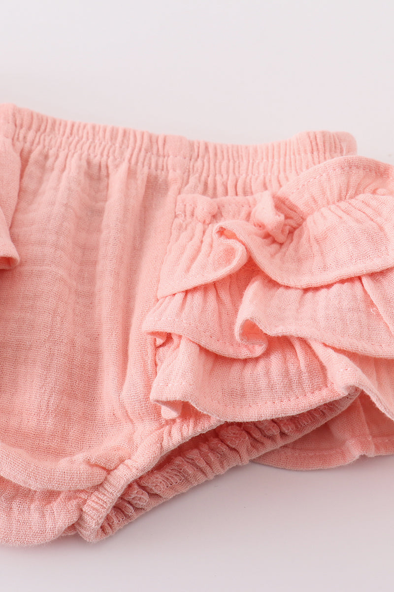 Floral Tie-Shoulder Top & Ruffle Bloomer Set – Baby Girl Summer Outfit