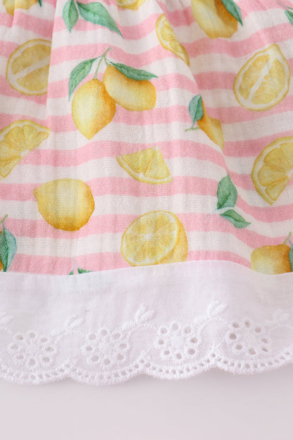 Lemon Gingham Ruffle Set – Pink & Yellow