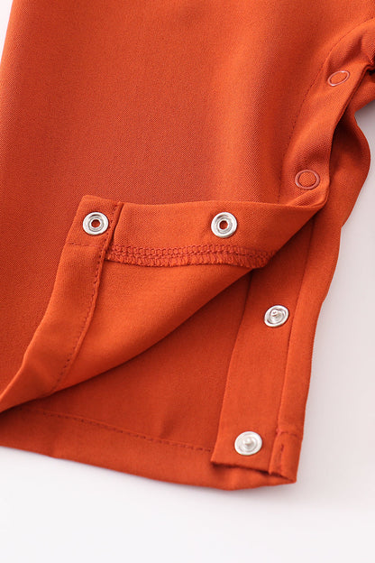 Rust Button-Shoulder Sleeveless Romper
