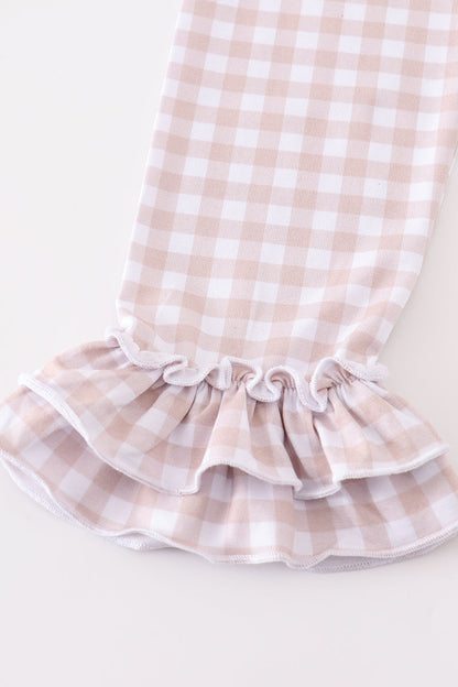 Sage Ruffle Tunic & Gingham Ruffle Legging Set