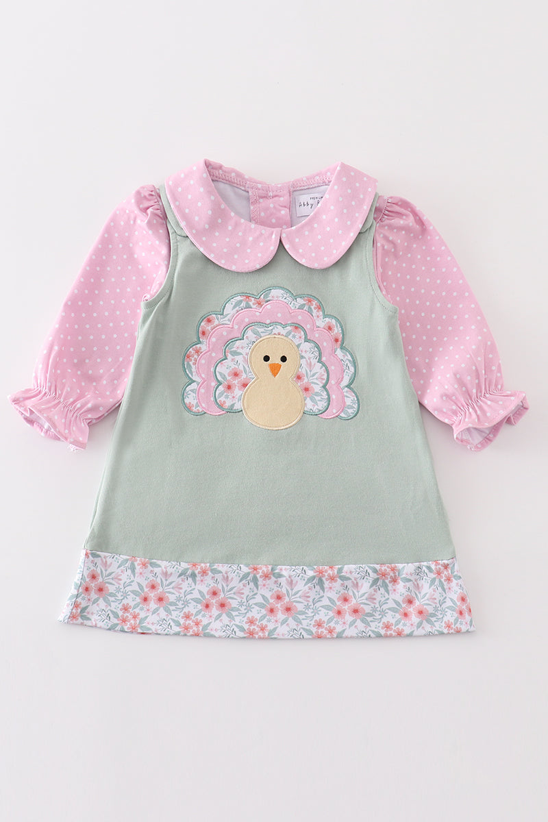 Pretty in Pink & Green Turkey Dress