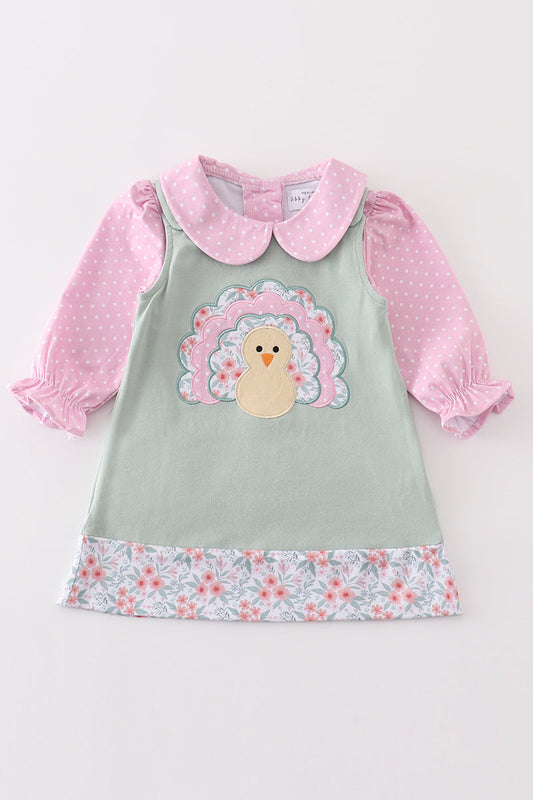 Pretty in Pink & Green Turkey Dress