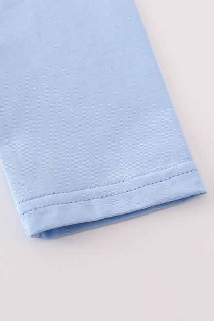 Duck Trio Smocked Long Sleeve Tee – Light Blue