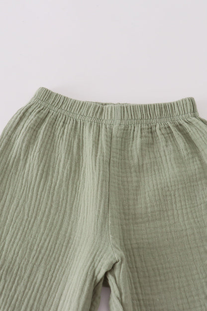 Sage Green Ruffle Strap Top & Pant Set – Baby & Toddler Girls