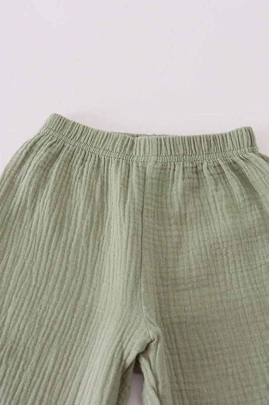 Sage Green Ruffle Strap Top & Pant Set – Baby & Toddler Girls