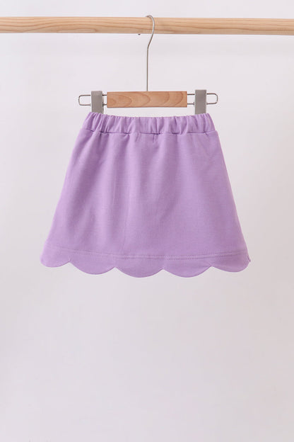 Scallop Hem Bow Skort - Purple