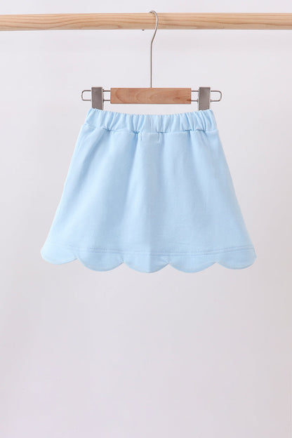 Scallop Hem Skort - Carolina Blue