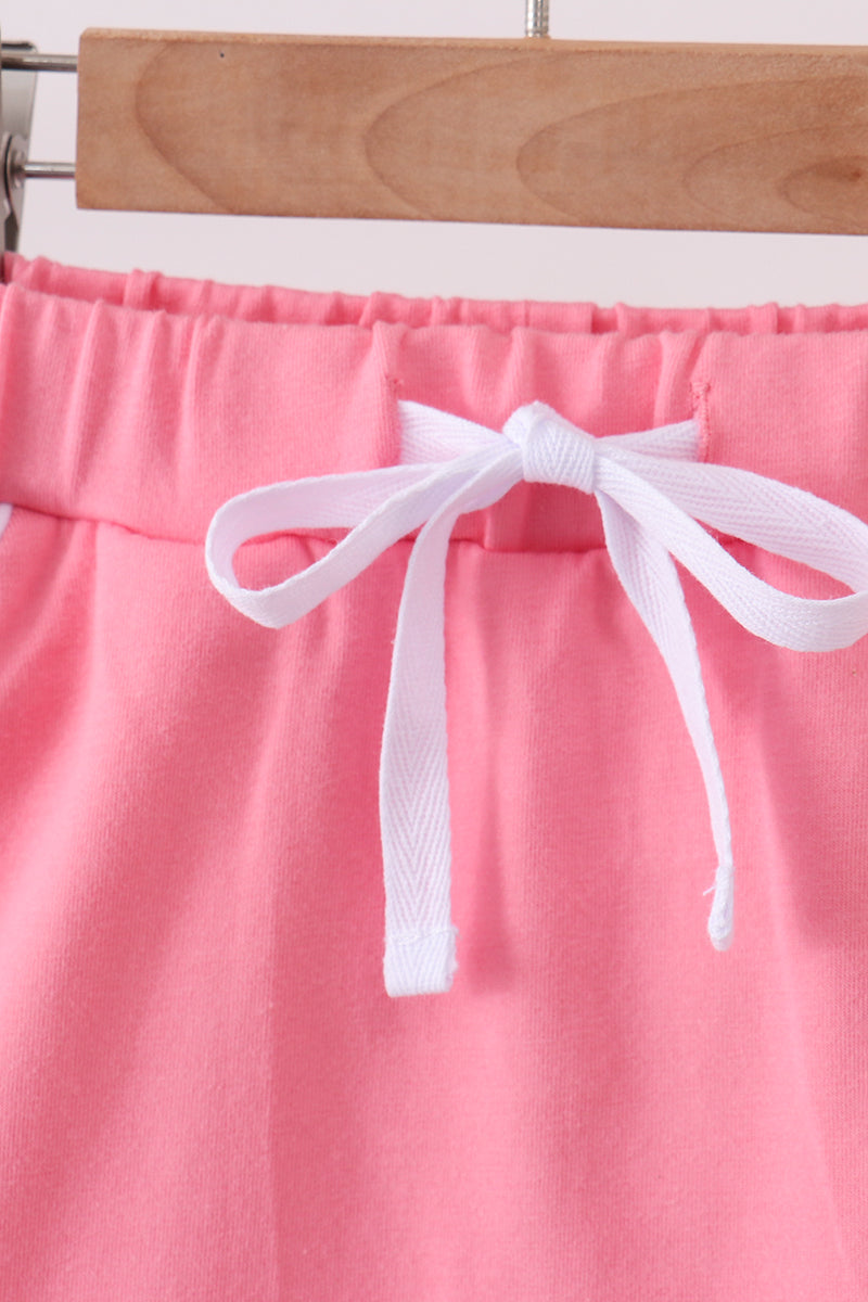Pink Scallop Hem Skort