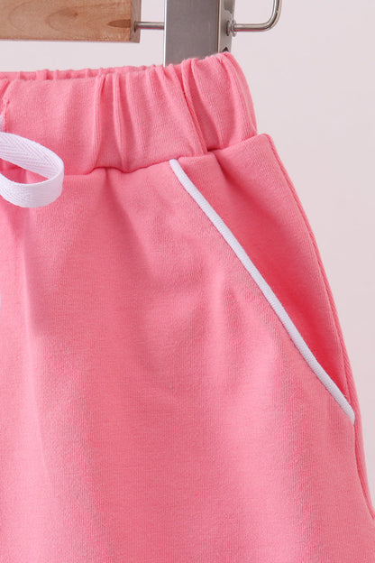 Pink Scallop Hem Skort