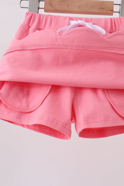 Pink Scallop Hem Skort