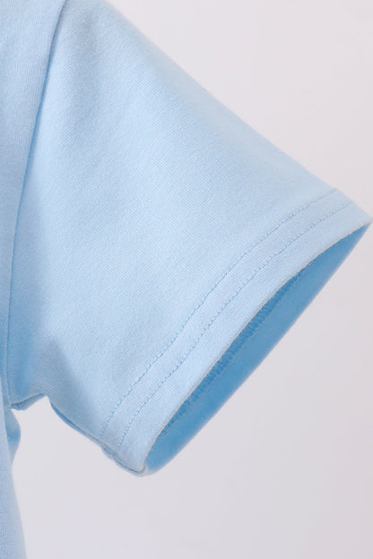 Football Appliqué Top - Light Blue