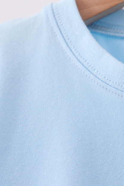 Football Appliqué Top - Light Blue