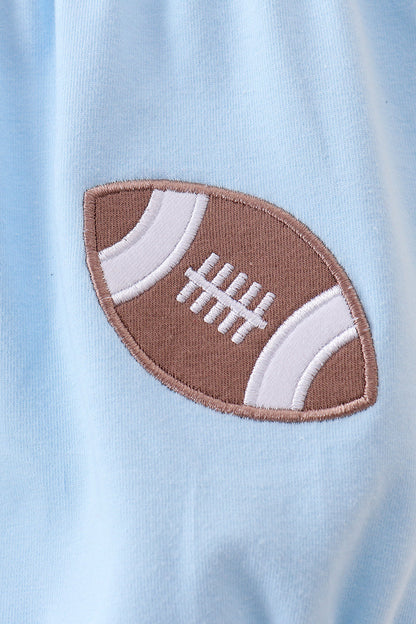 Football Appliqué Bubble- Light Blue