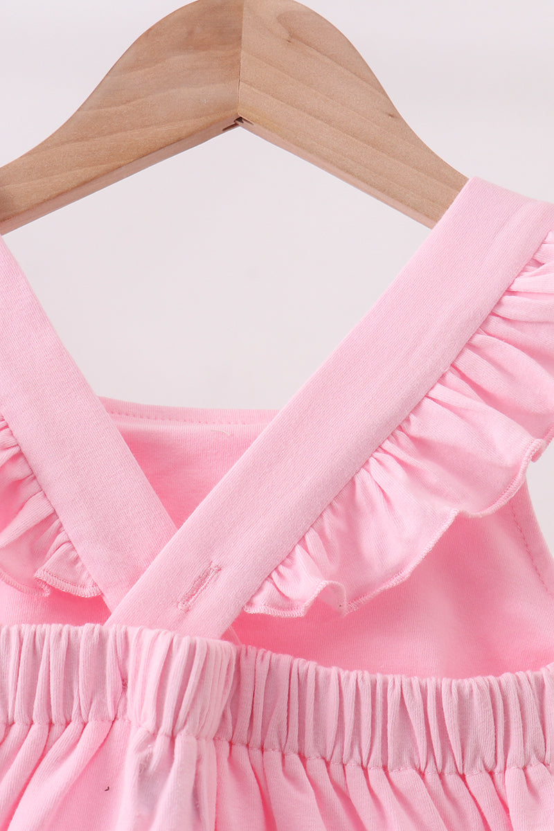 Football Appliqué Dress - Pink