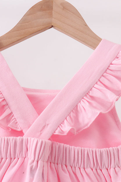 Football Appliqué Dress - Pink