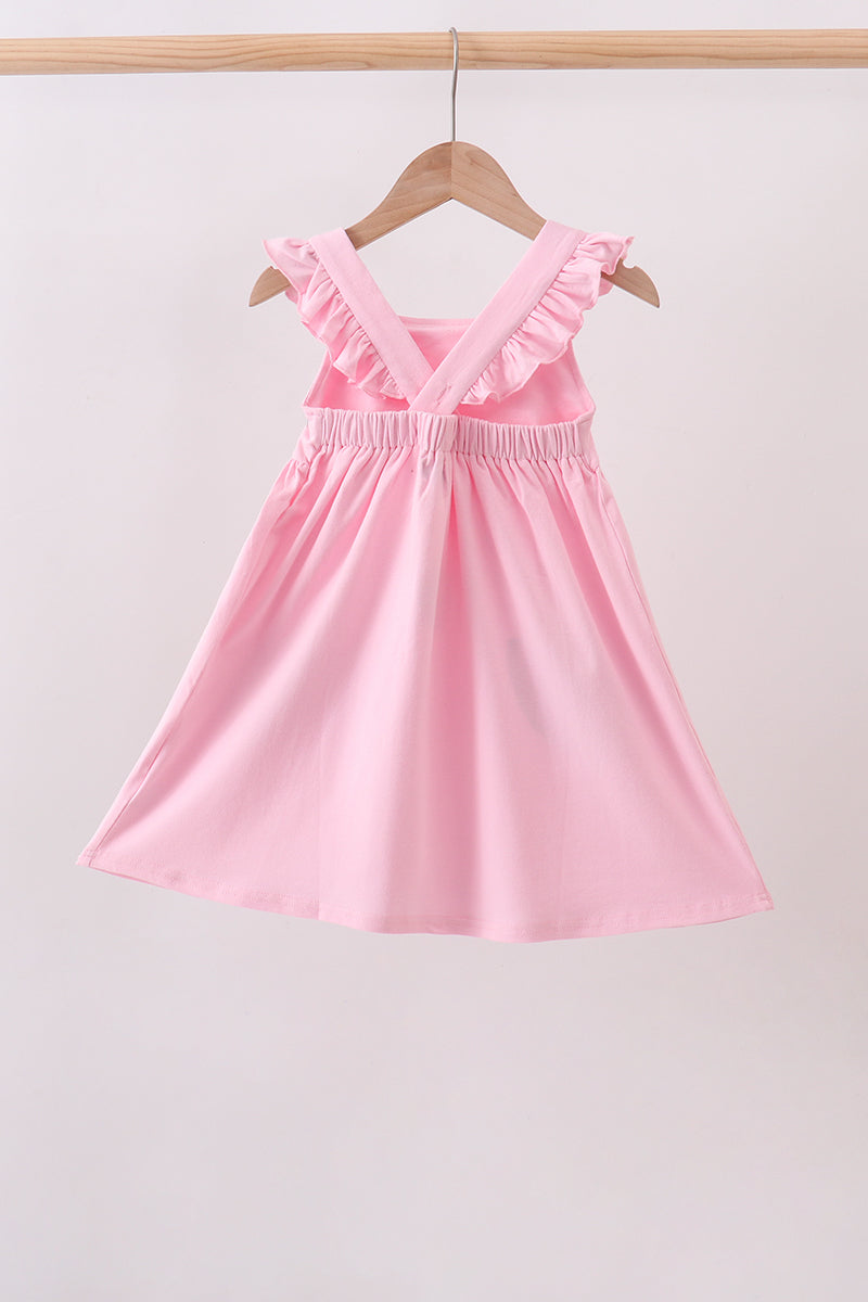 Football Appliqué Dress - Pink