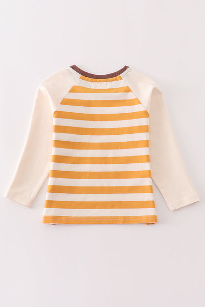 Golden Stripe Long Sleeve Pocket Tee