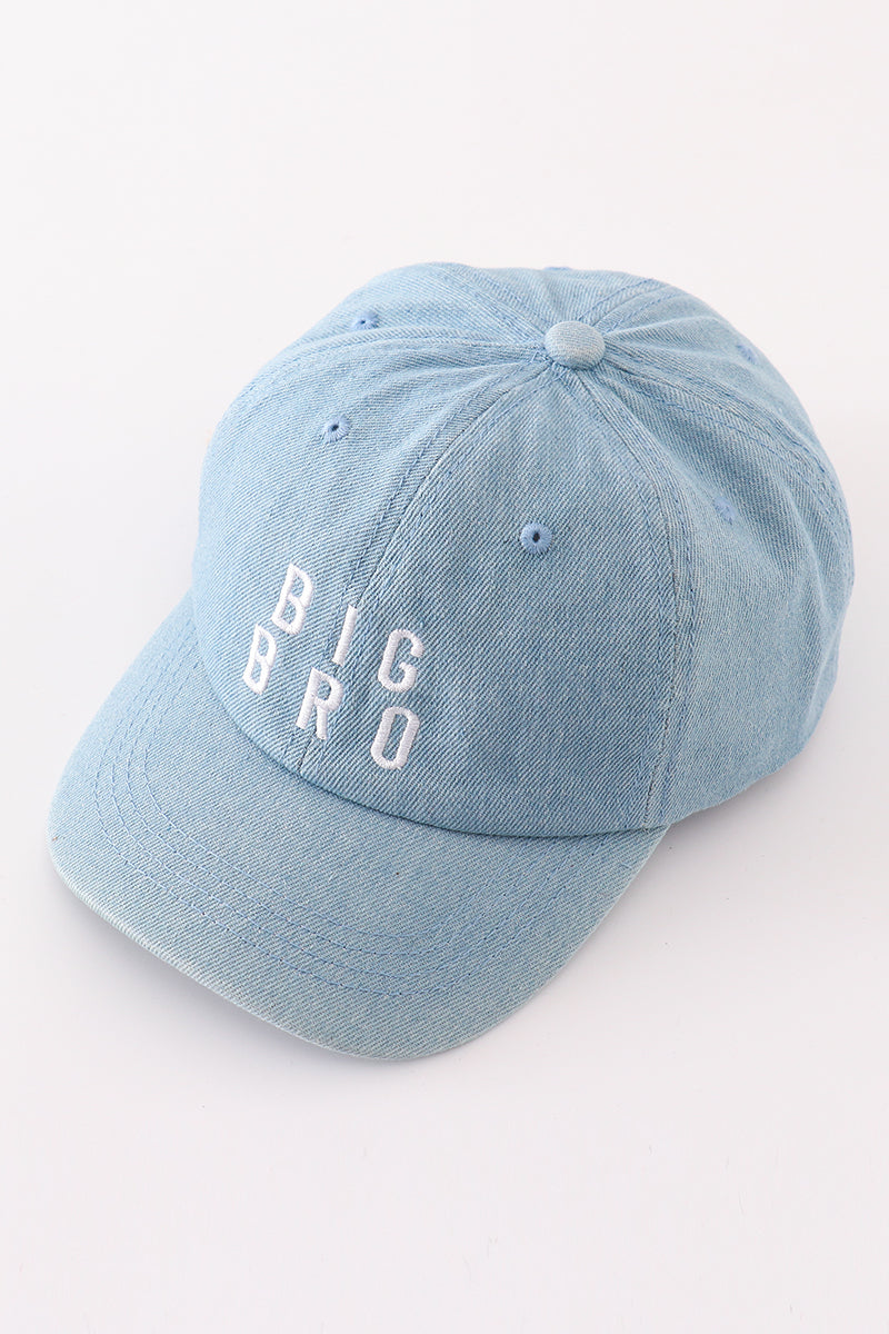 Big Bro Denim Baseball Hat – Light Blue Embroidered Cap