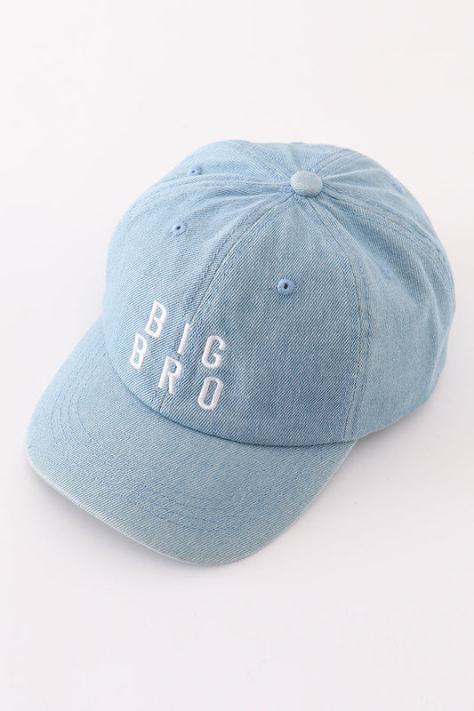 Big Bro Denim Baseball Hat – Light Blue Embroidered Cap