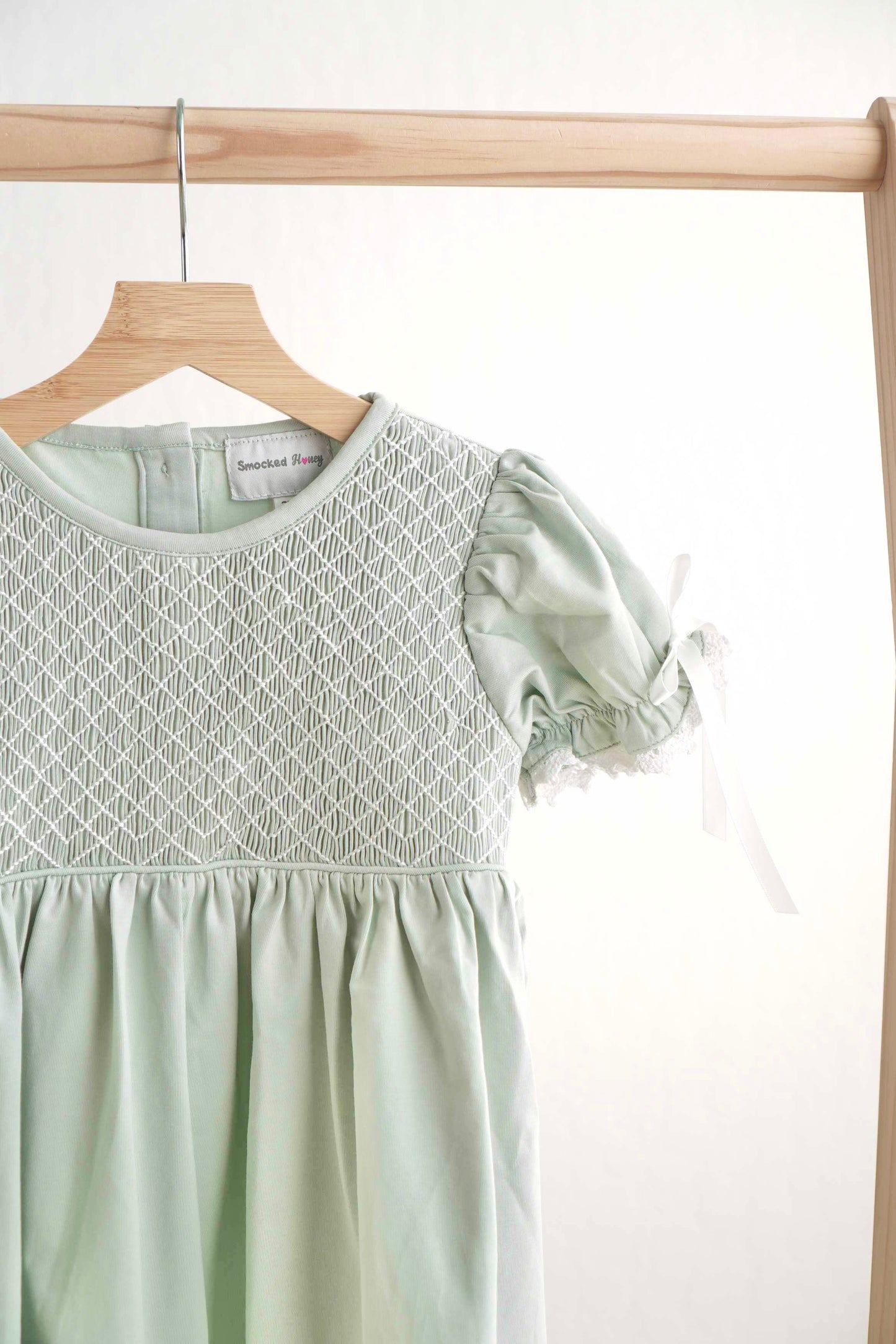 Hand-Smocked Sage Dress