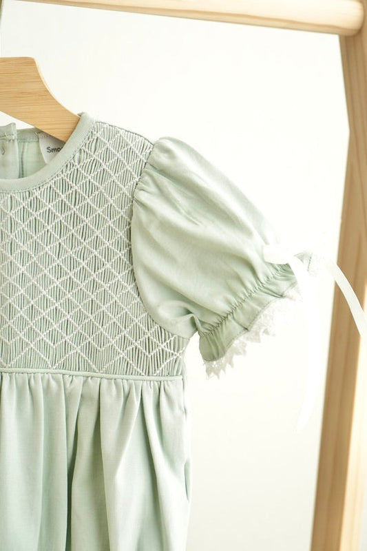 Hand-Smocked Sage Bubble
