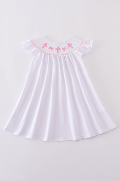 baby girl baptism dress
toddler white cross smocked dress
Easter dress with embroidered crosses
church dress for toddler girl
baby dedication outfit girl