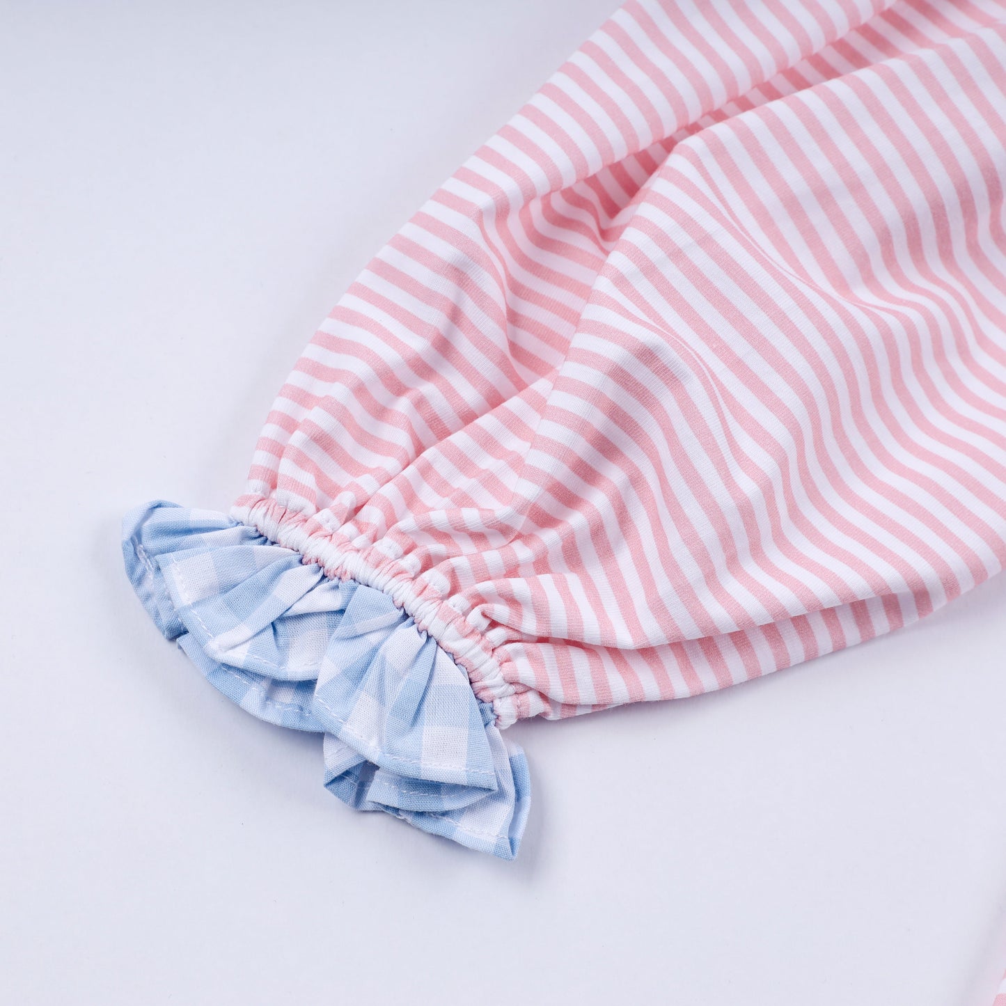 Pink Candy Cane Bow Smocked Ruffle Dress