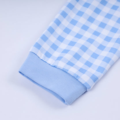 Blue Gingerbread Hand-Smocked Romper