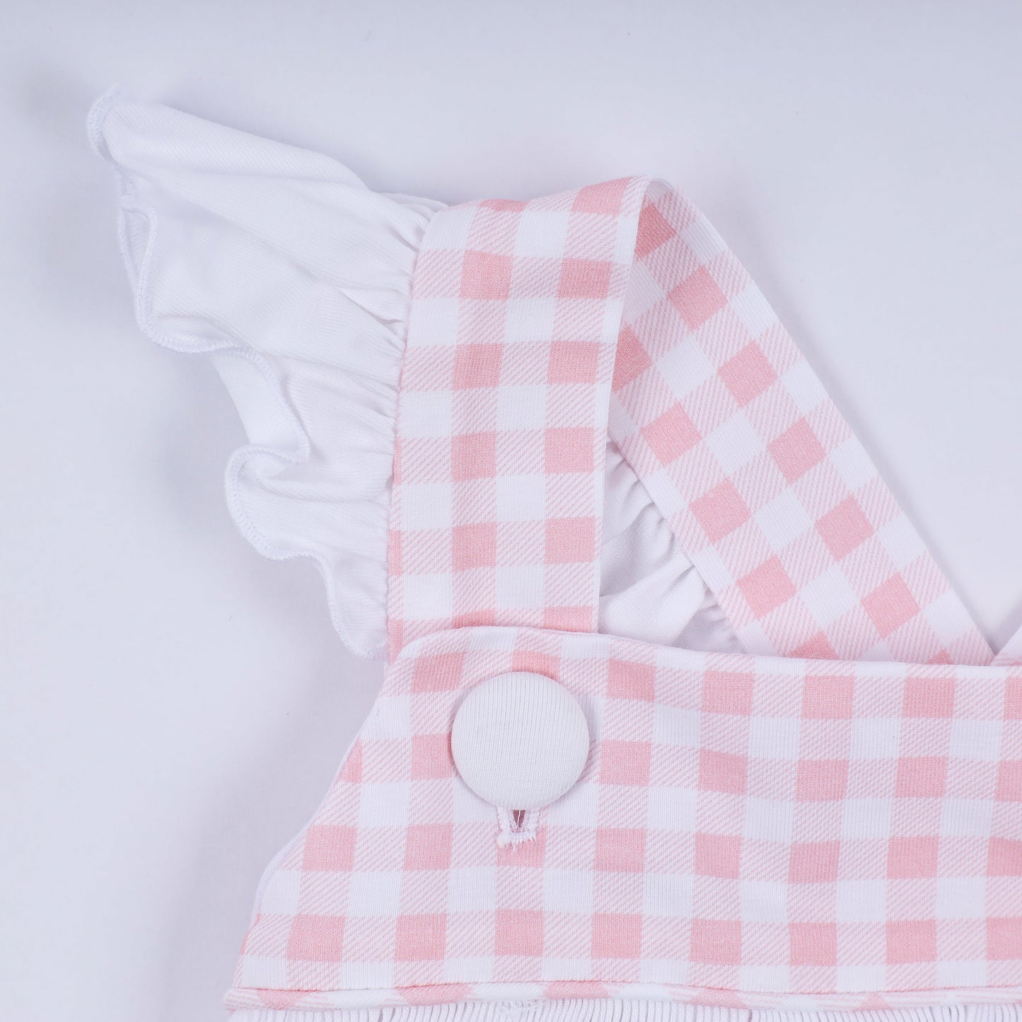 Mouse Ears Smocked Gingham Ruffle Dress