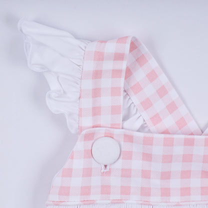 Mouse Ears Smocked Gingham Ruffle Dress