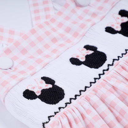 Mouse Ears Smocked Gingham Ruffle Dress