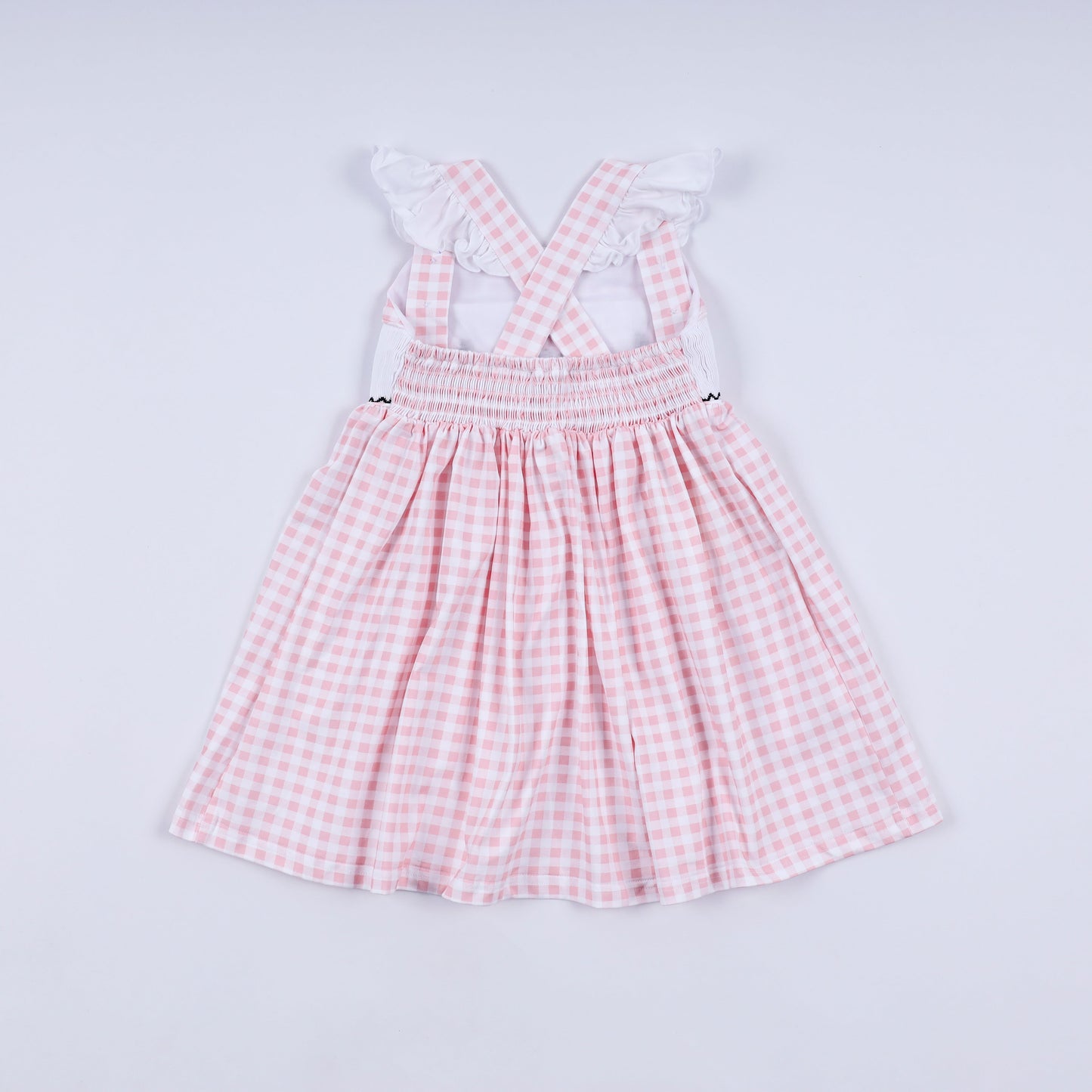 Mouse Ears Smocked Gingham Ruffle Dress