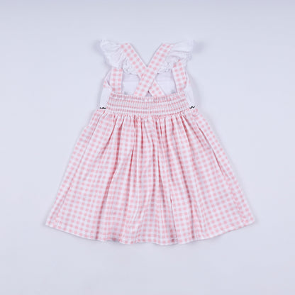 Mouse Ears Smocked Gingham Ruffle Dress