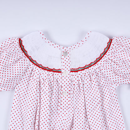 Red Gingerbread Smocked Bubble