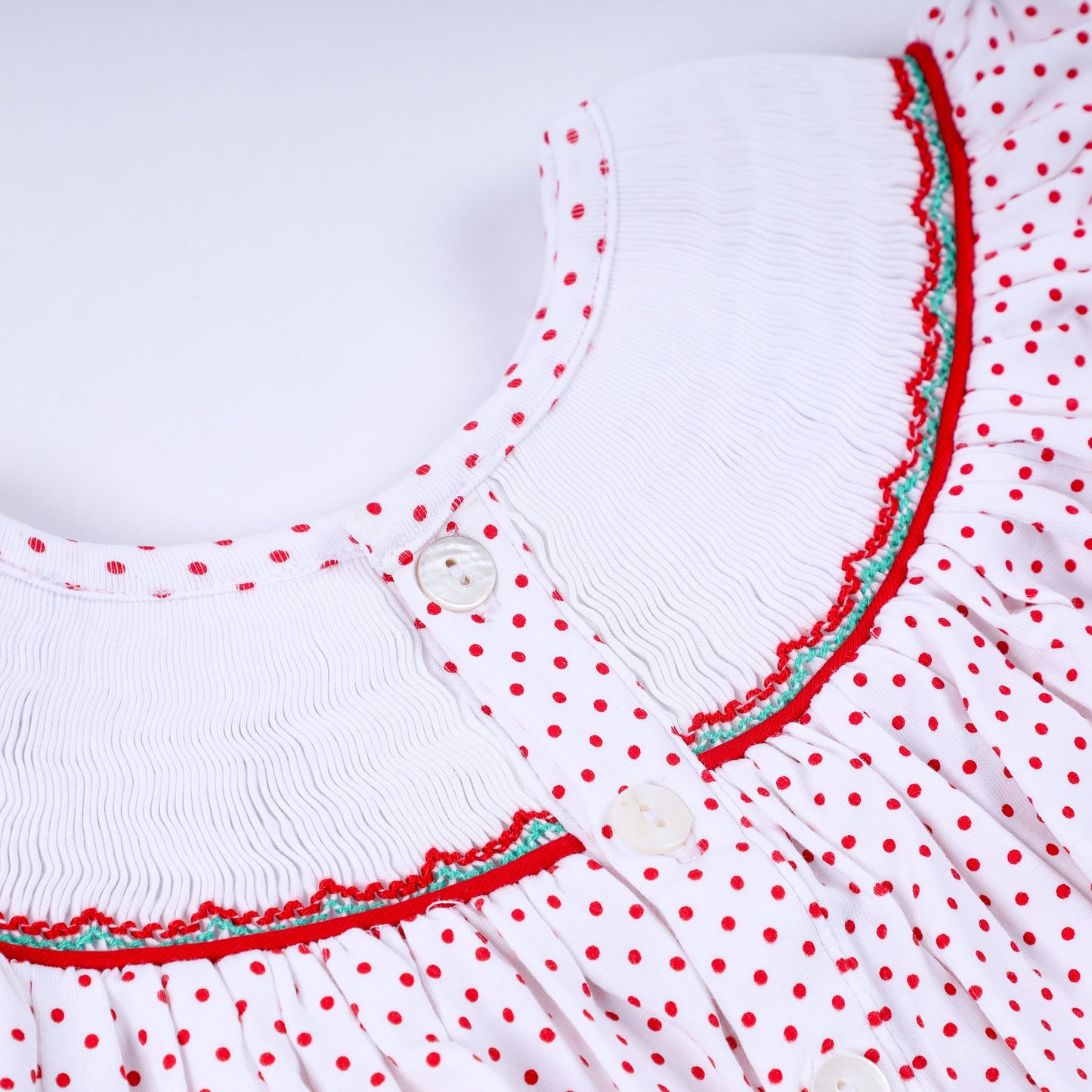 Red Gingerbread Smocked Bubble