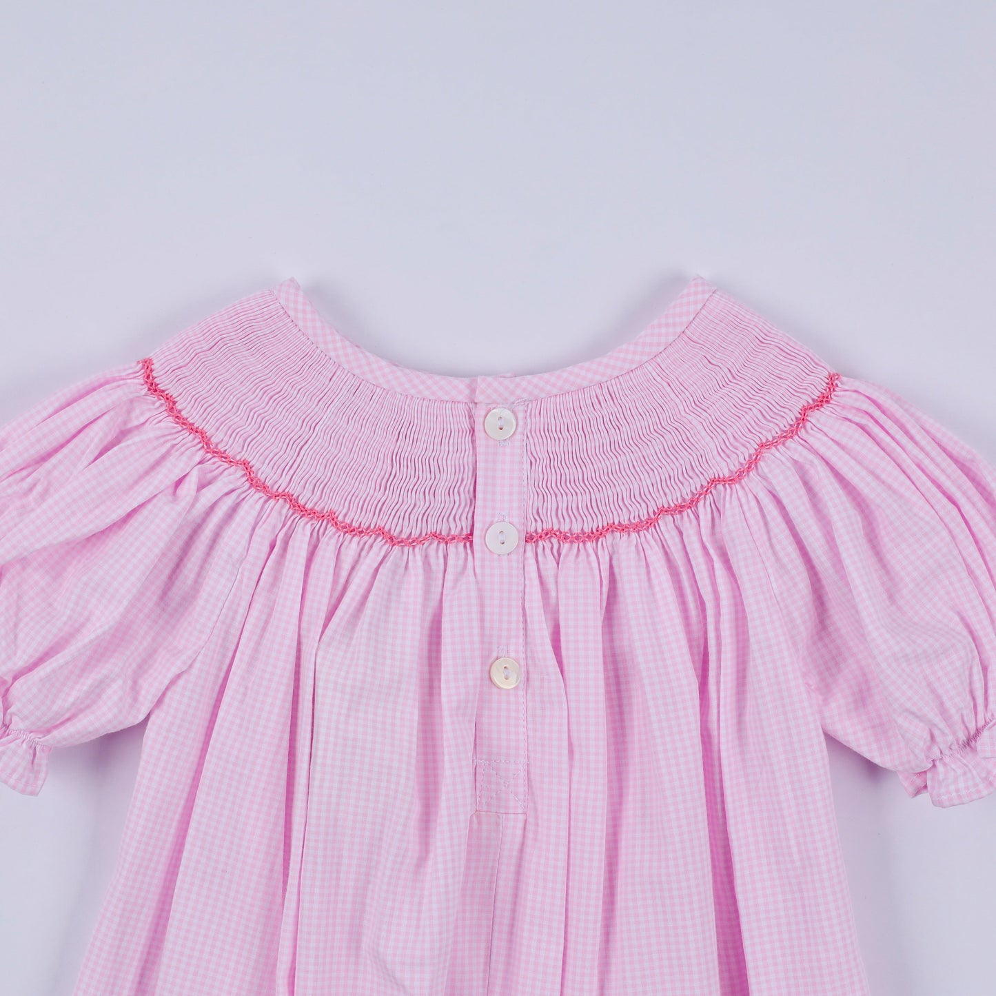 Pink Christmas Tree Hand-Smocked Romper