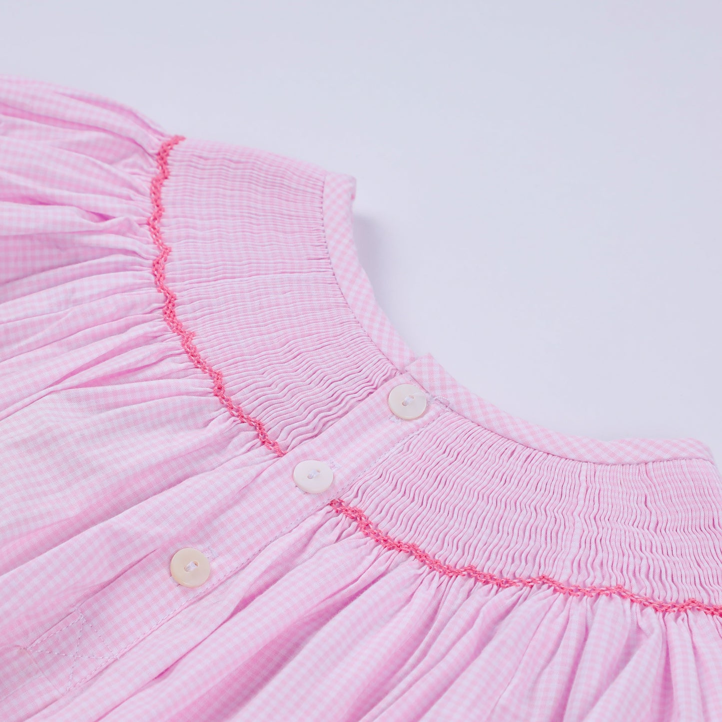 Pink Christmas Tree Hand-Smocked Romper