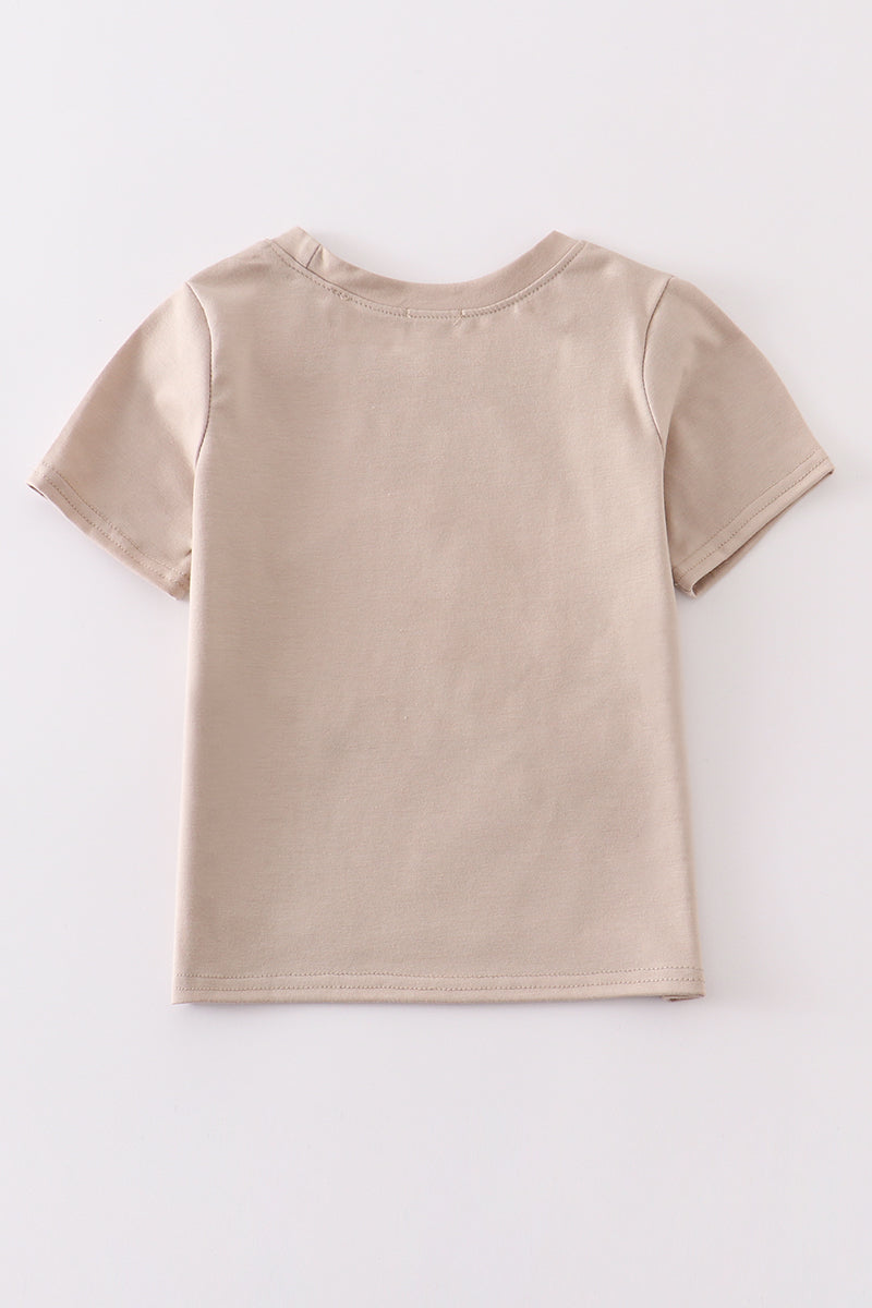 Beige Dump Truck Appliqué Tee