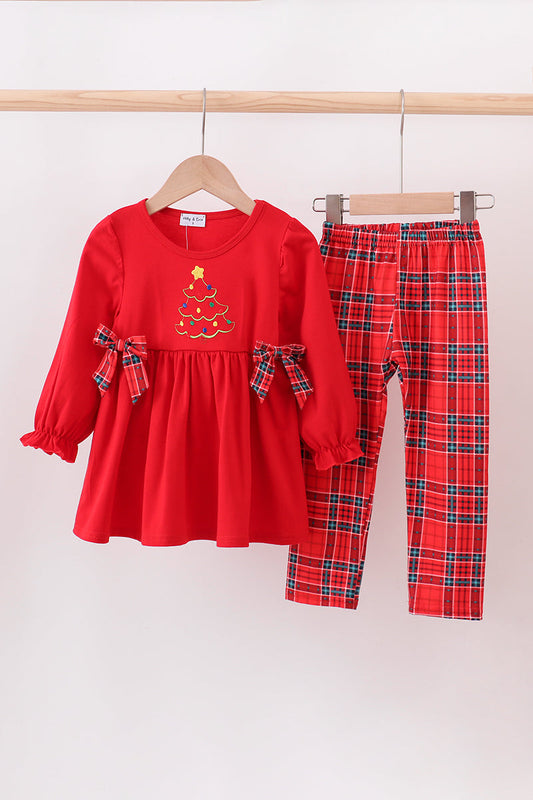 Holiday Plaid Tree Tunic & Leggings Set