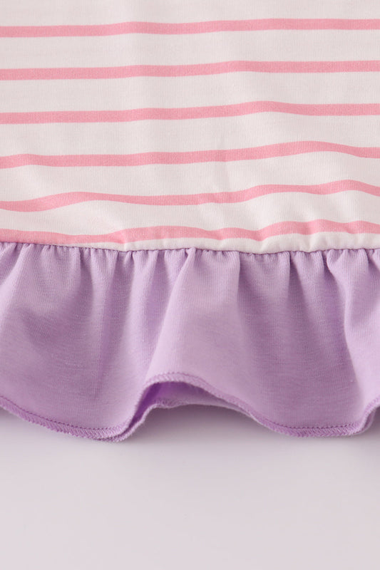 Girls Ballerina Ruffle Tunic & Lavender Legging Set
