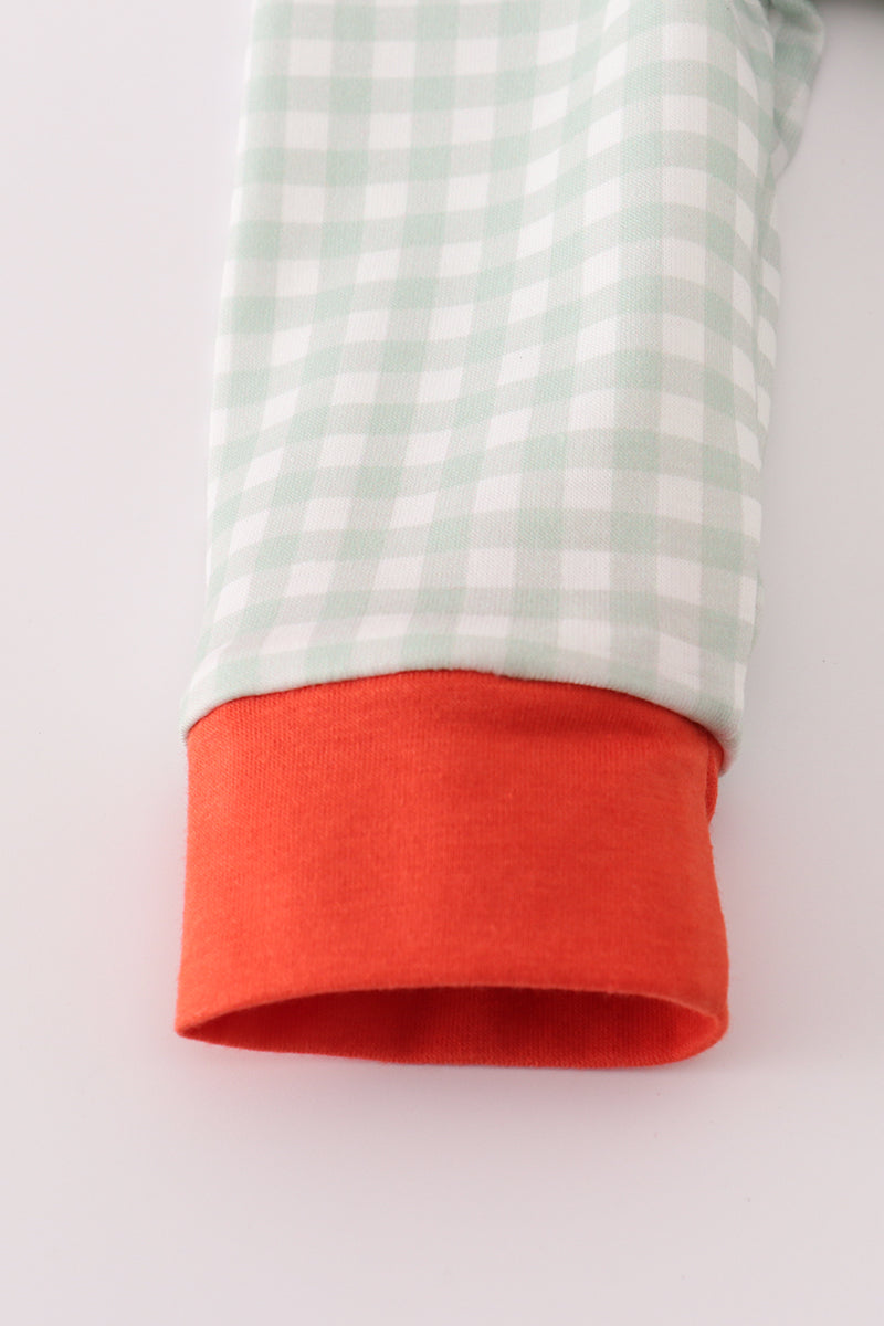 Woodland Friends Smocked Gingham Bubble Romper