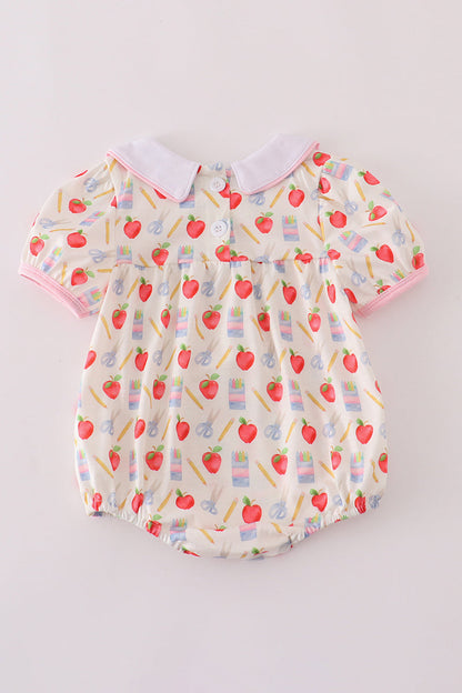 Back-to-School Peter Pan Collar Bubble Romper