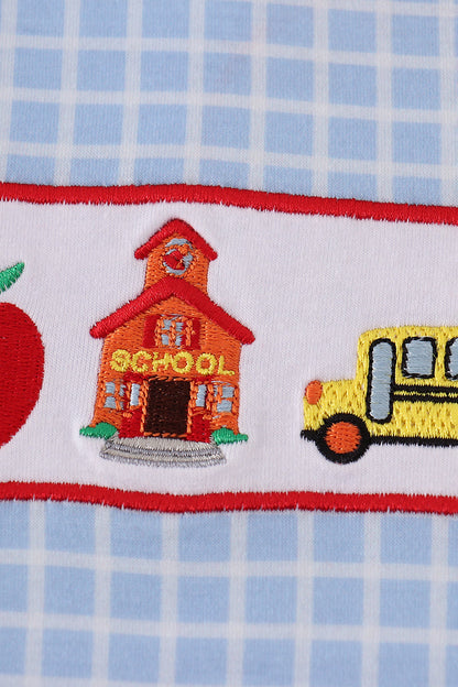 Blue Gingham Back-to-School Tee