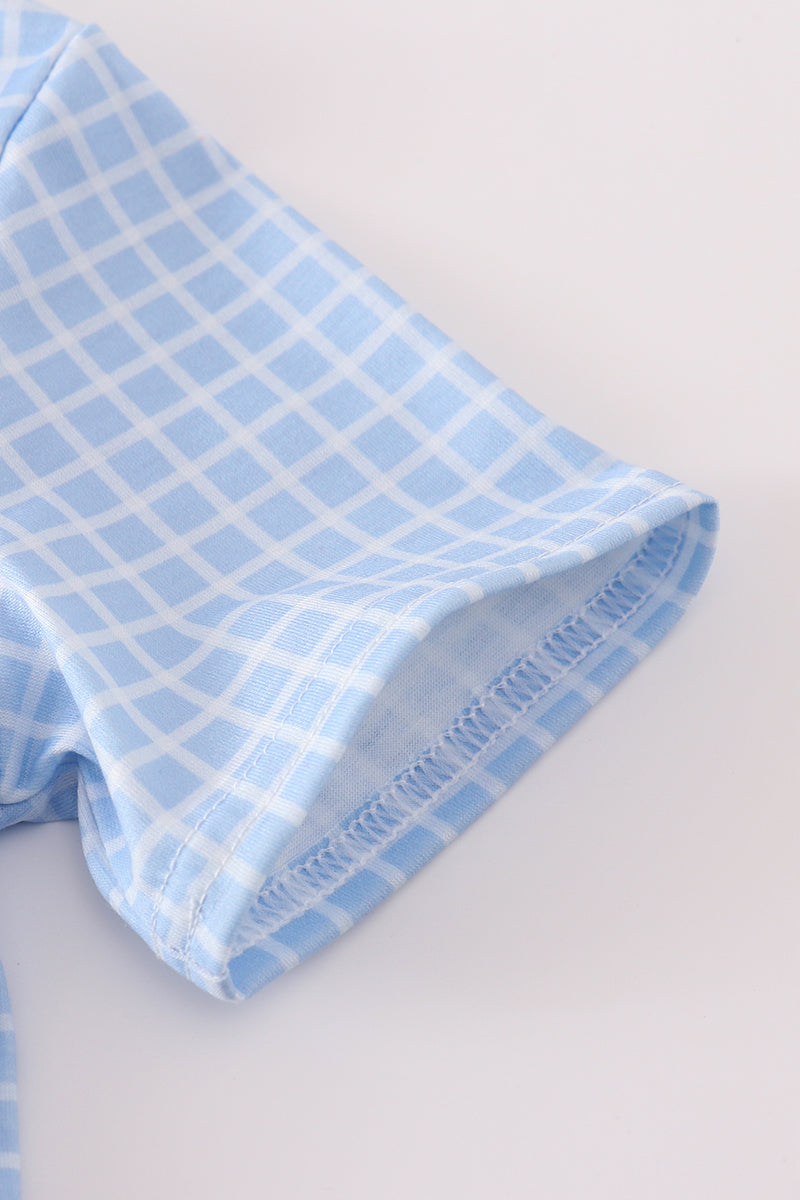 Blue Gingham Back-to-School Tee