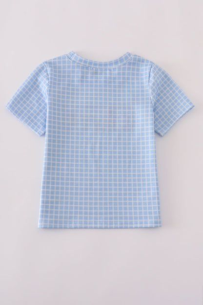 Blue Gingham Back-to-School Tee