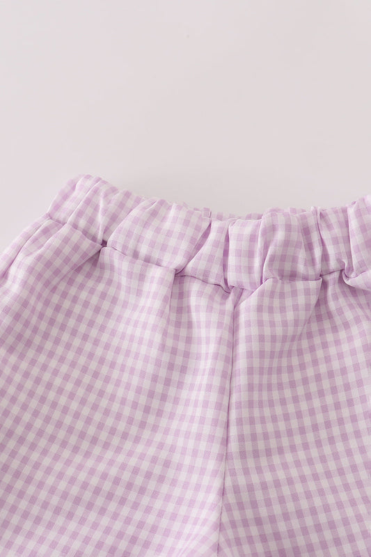 Lavender Picnic Floral Top & Gingham Short Set – Toddler Girl