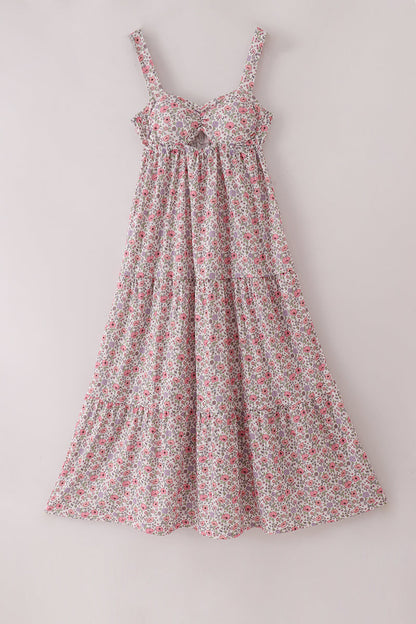 Floral Mommy and Me Matching Dresses – Pink and Lavender Gingham Trim