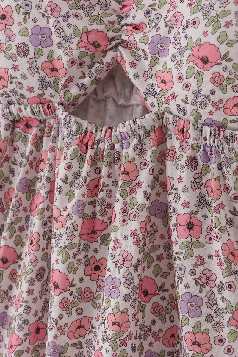 Floral Mommy and Me Matching Dresses – Pink and Lavender Gingham Trim